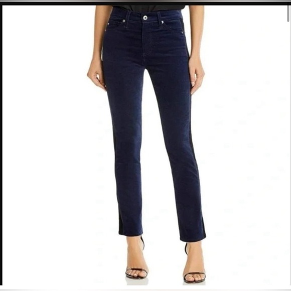 NWT AG Adriano Goldschmied Mari tuxedo stripe High Rise Straight Leg Pant SZ 26 - Picture 5 of 9